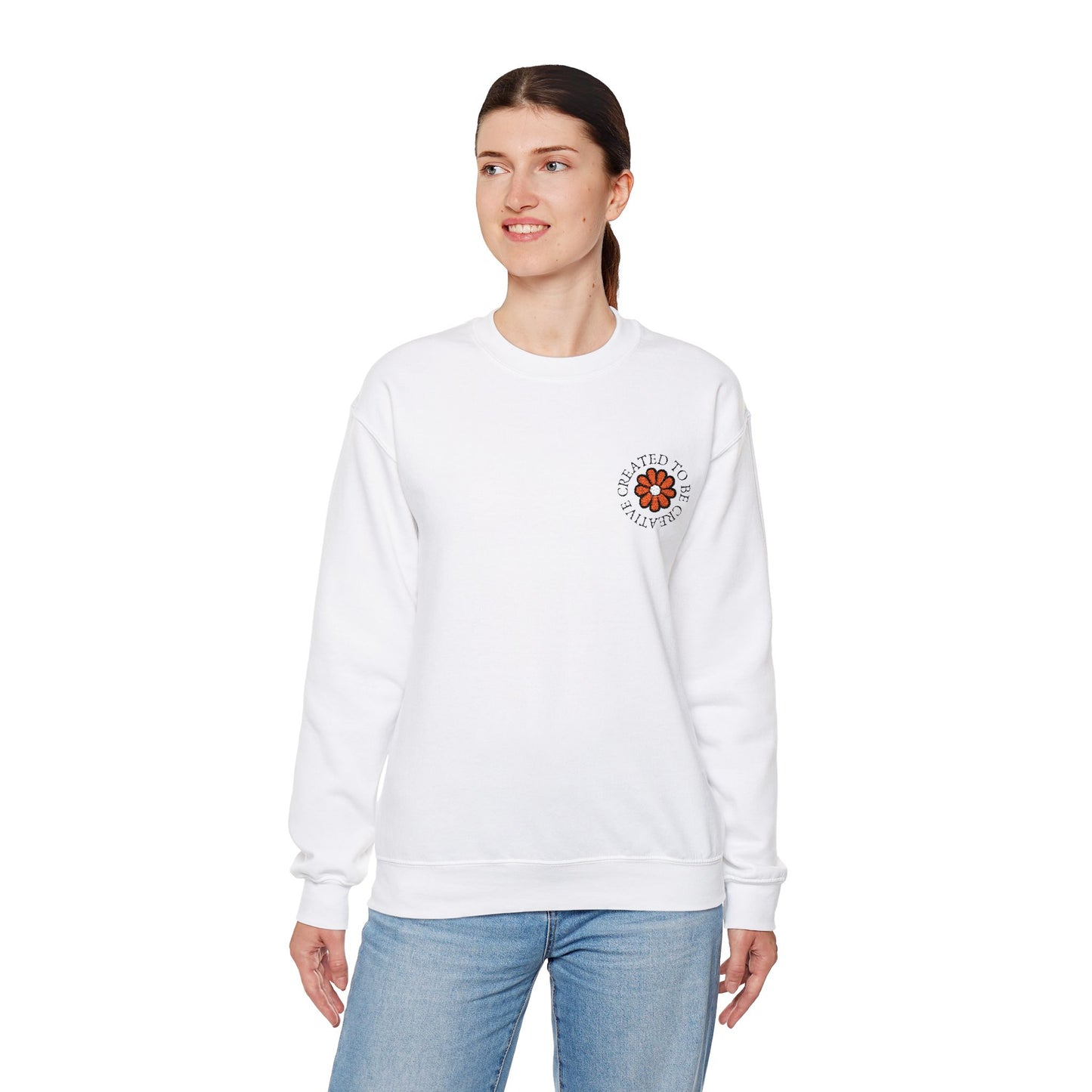 Created to be Creative Flower Heavy Blend Crewneck Sweatshirt