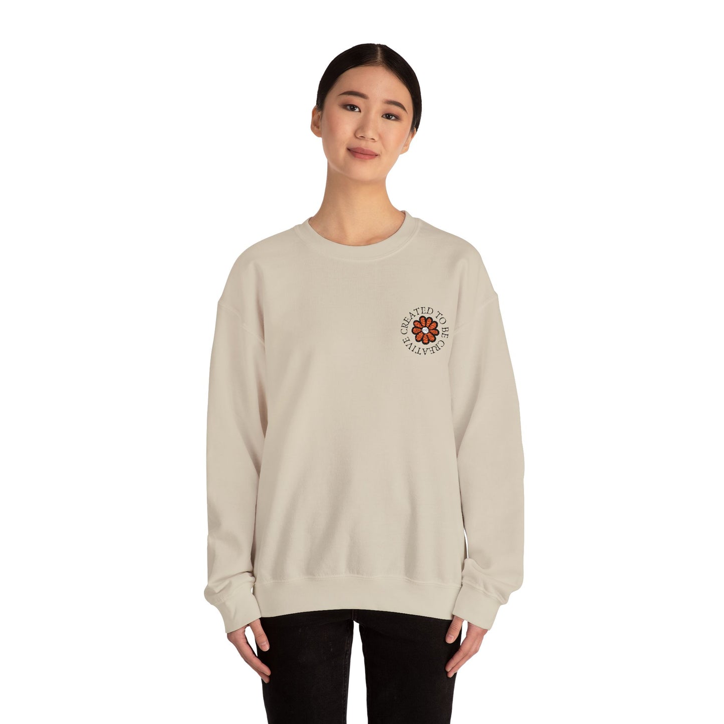 Created to be Creative Flower Heavy Blend Crewneck Sweatshirt