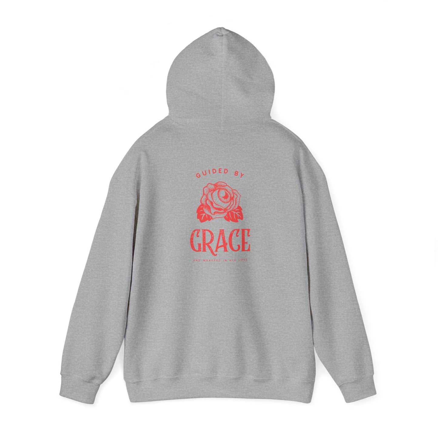 Guided By Grace and Wrapped In His Love Unisex Hooded Sweatshirt - Cozy Floral Design for Everyday Wear