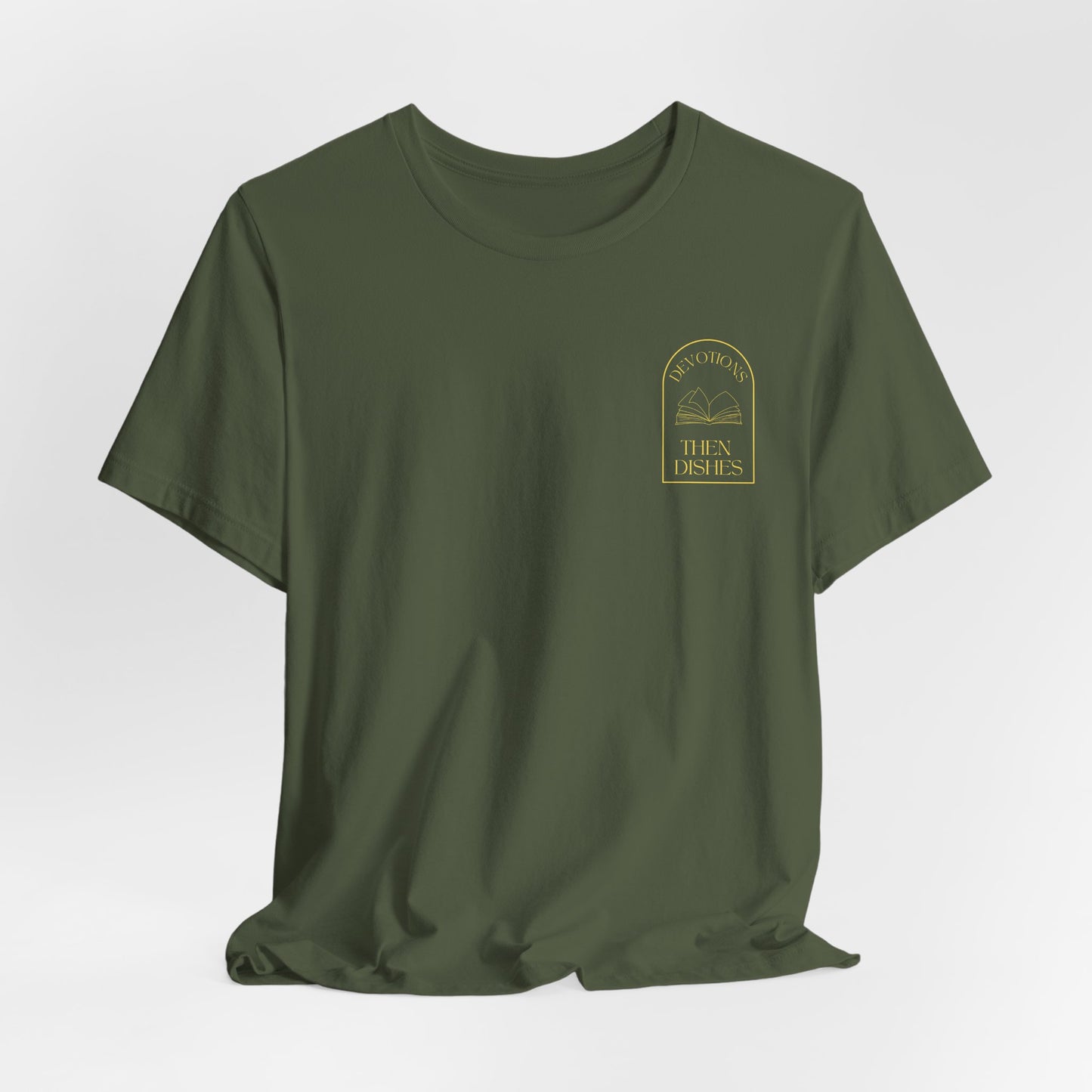 Devotions Then Dishes Minimalist Unisex Jersey Tee - Perfect for Everyday Comfort