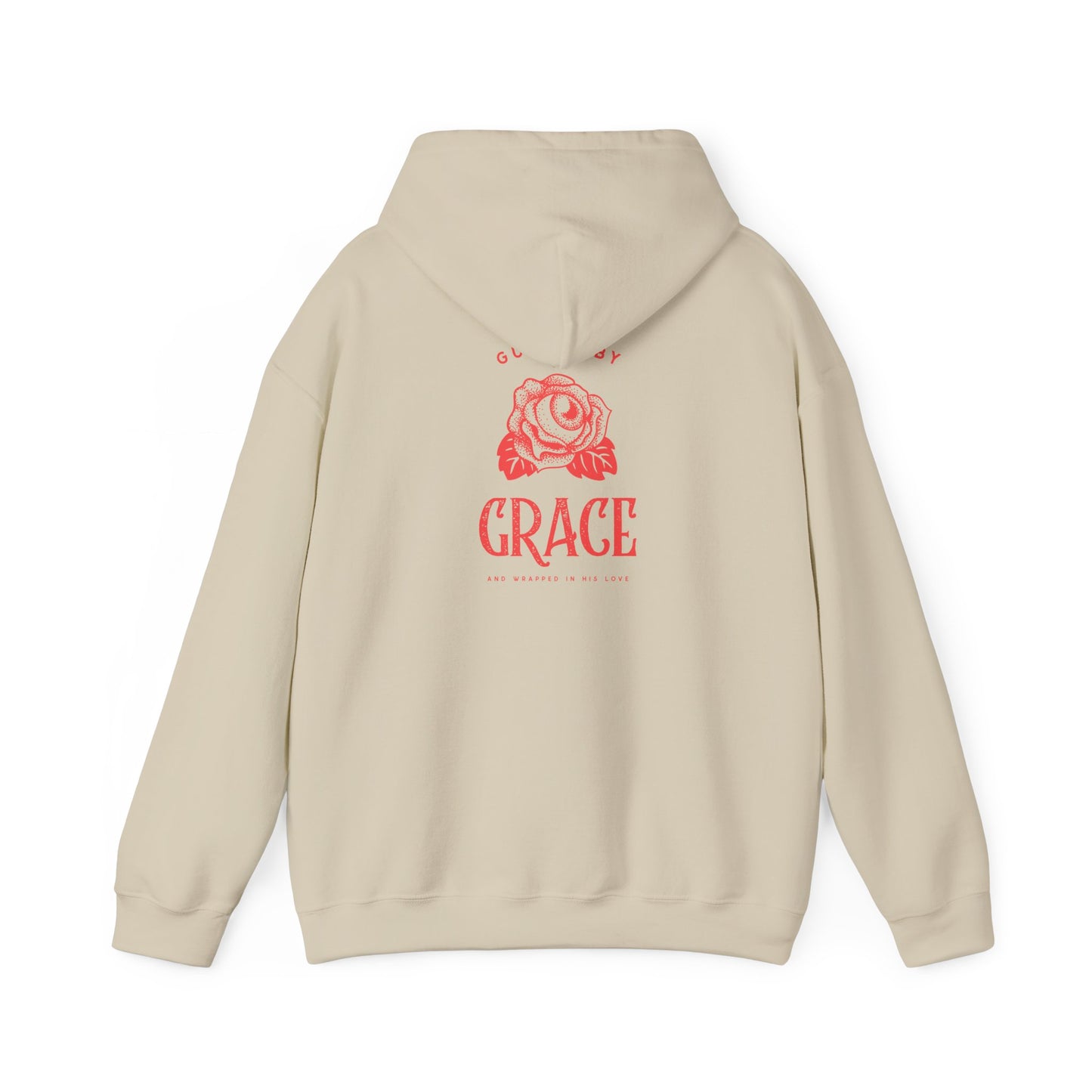 Guided By Grace and Wrapped In His Love Unisex Hooded Sweatshirt - Cozy Floral Design for Everyday Wear