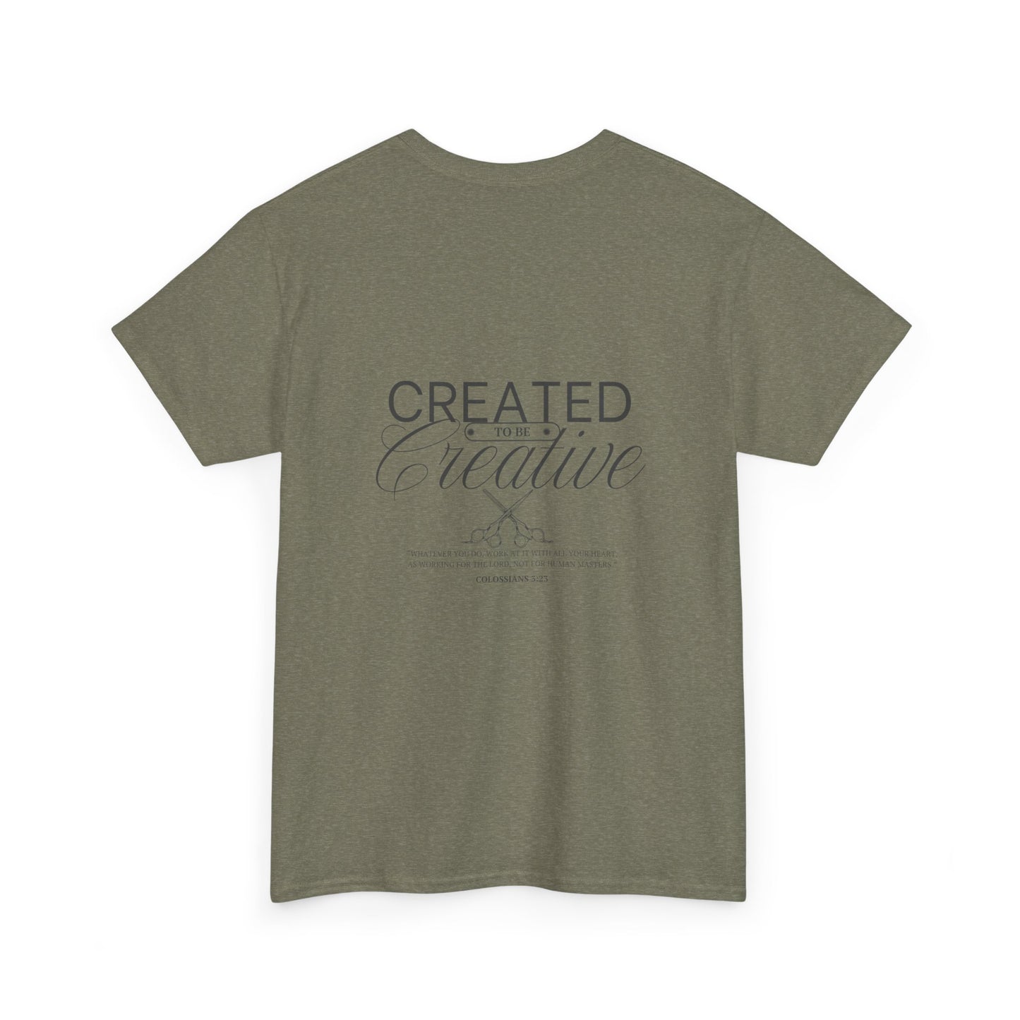 Inspirational Customizable Heavy Cotton Tee - 'Created to be Creative'