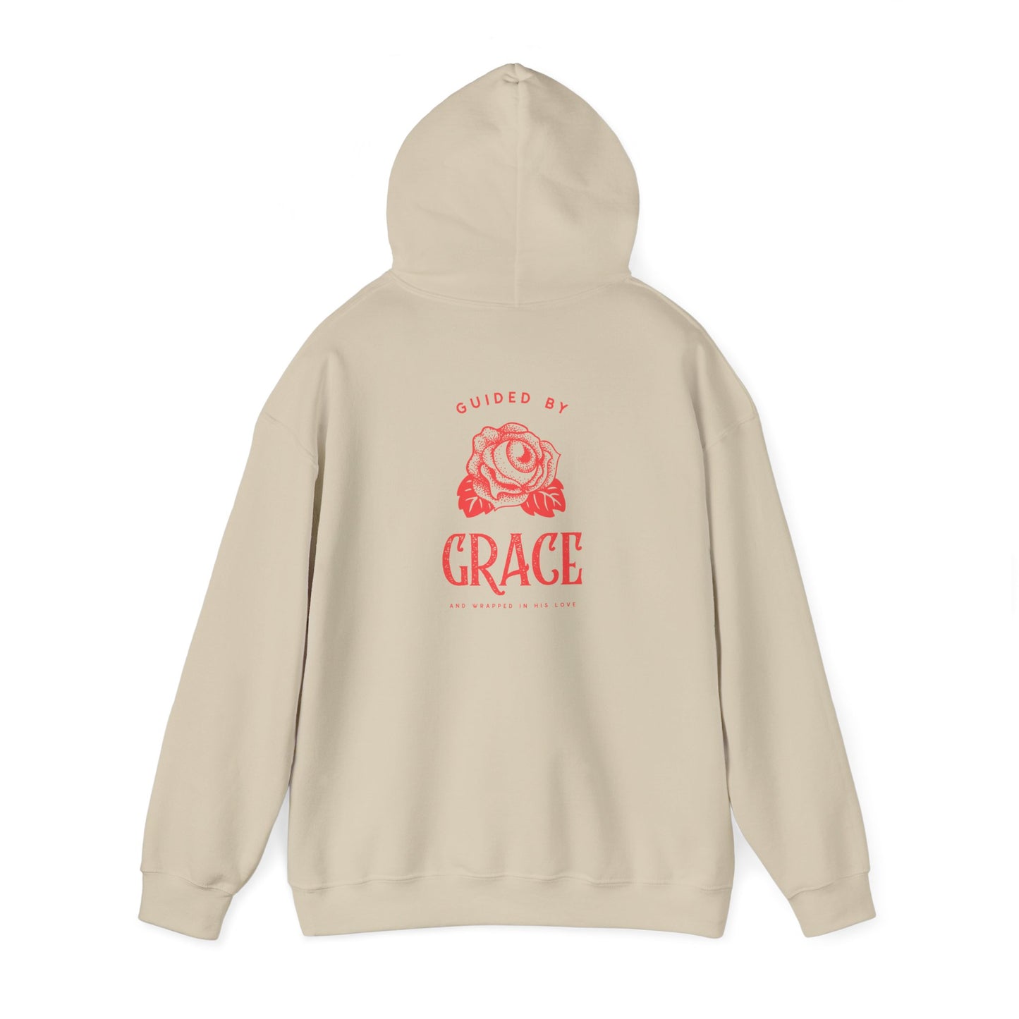 Guided By Grace and Wrapped In His Love Unisex Hooded Sweatshirt - Cozy Floral Design for Everyday Wear