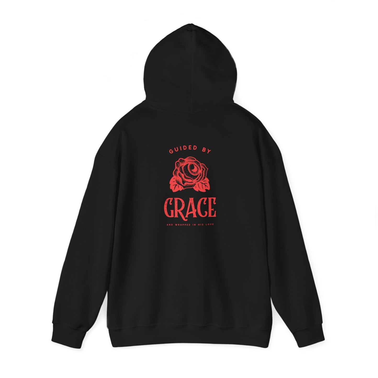 Guided By Grace and Wrapped In His Love Unisex Hooded Sweatshirt - Cozy Floral Design for Everyday Wear