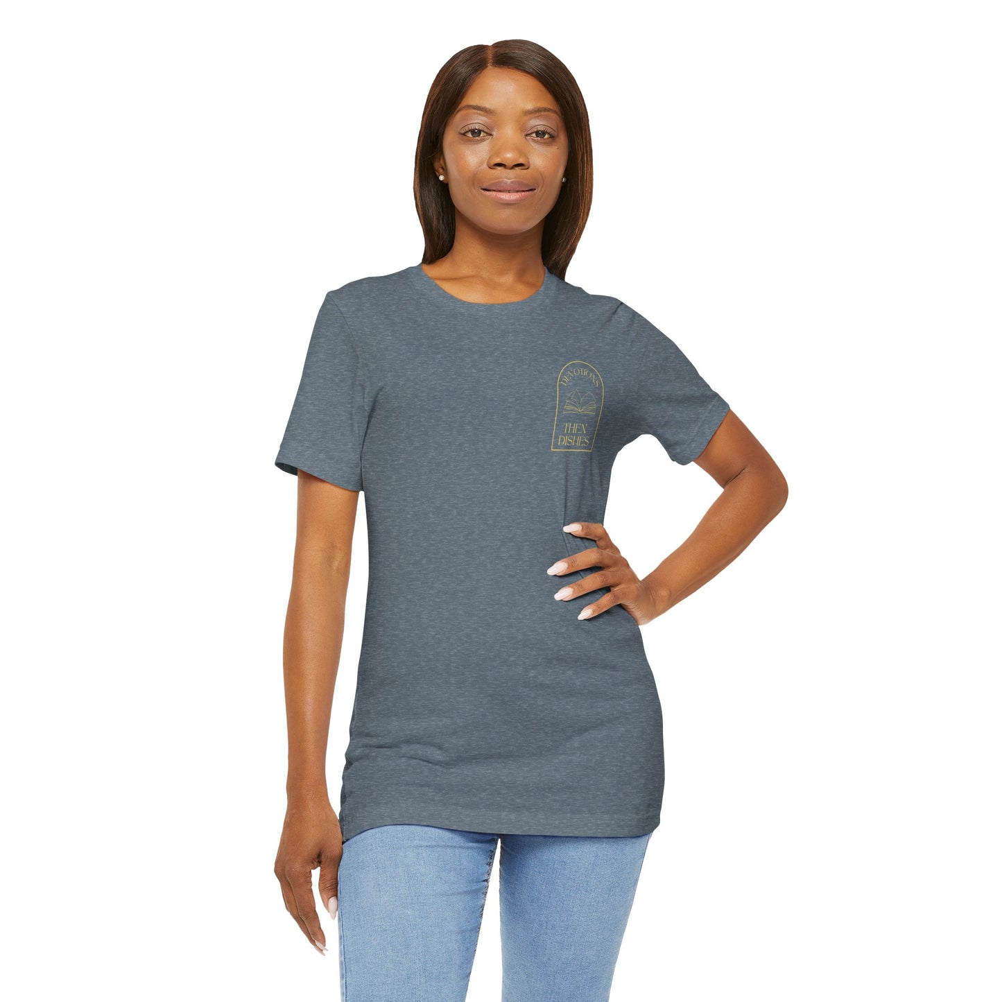 Devotions Then Dishes Minimalist Unisex Jersey Tee - Perfect for Everyday Comfort