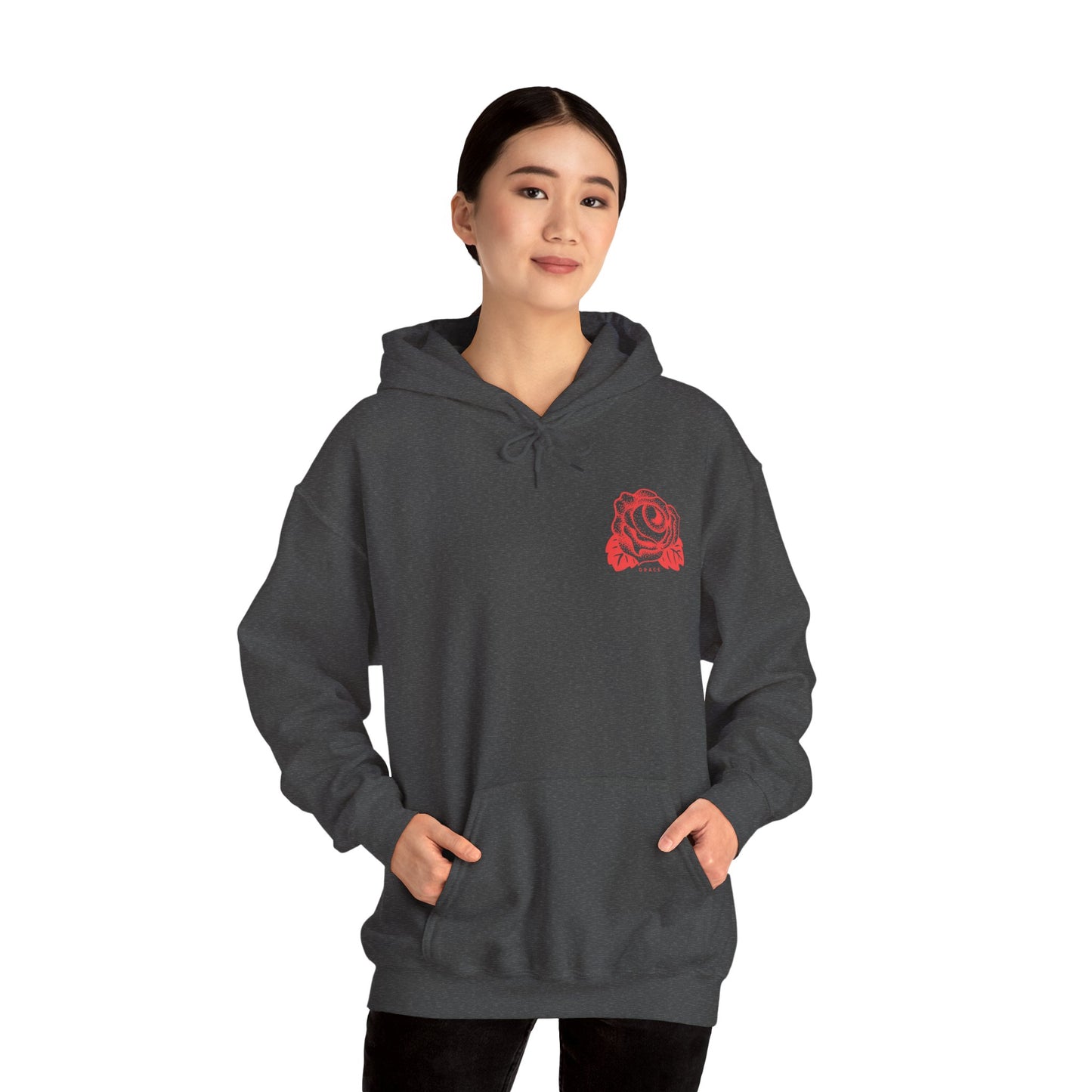 Guided By Grace and Wrapped In His Love Unisex Hooded Sweatshirt - Cozy Floral Design for Everyday Wear