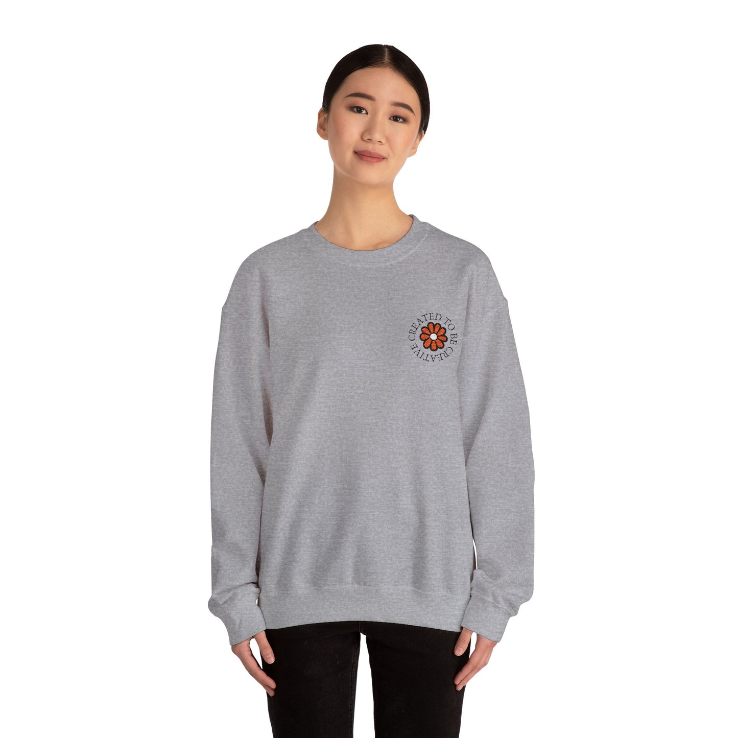 Created to be Creative Flower Heavy Blend Crewneck Sweatshirt