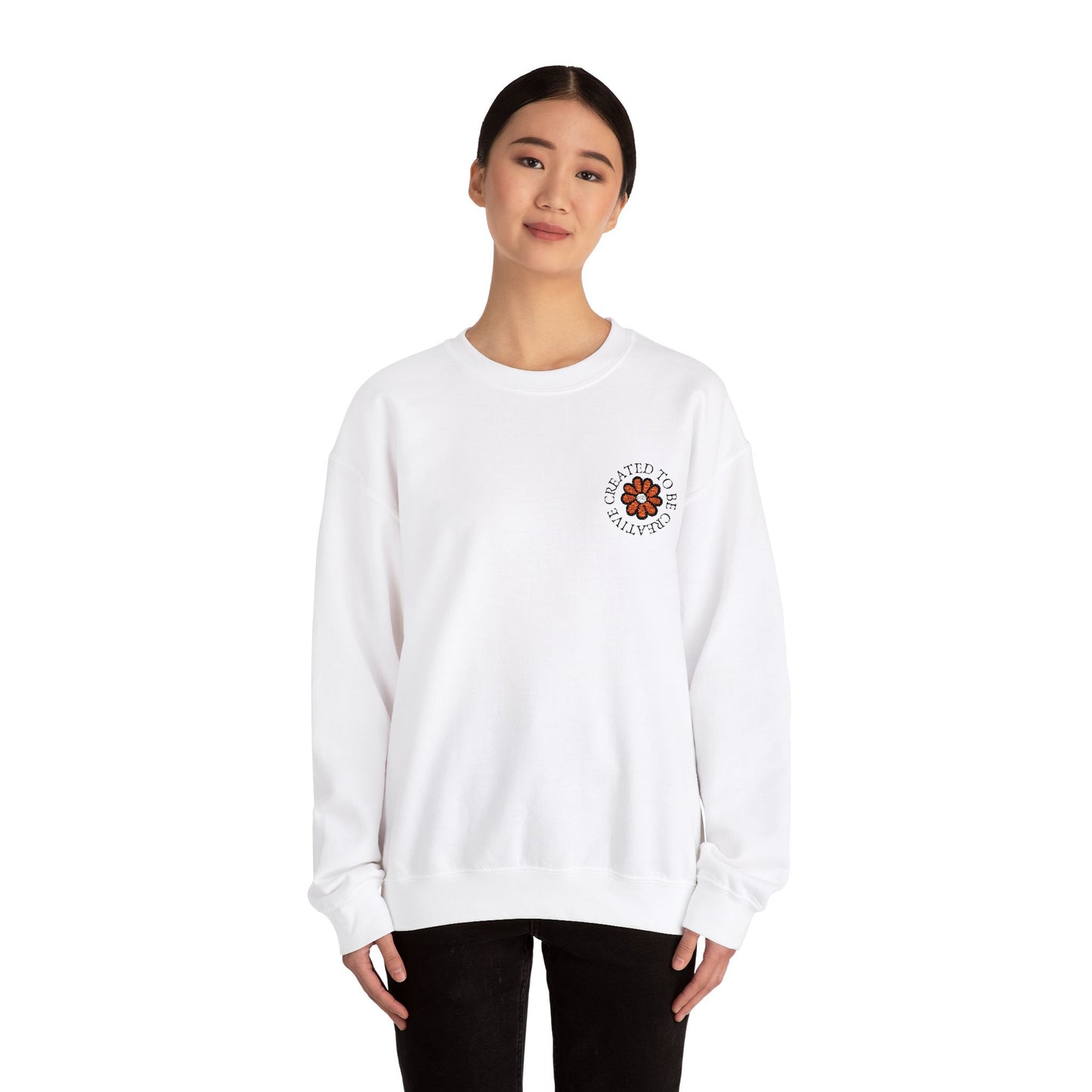 Created to be Creative Flower Heavy Blend Crewneck Sweatshirt